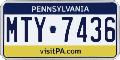 PA license plate MTY7436