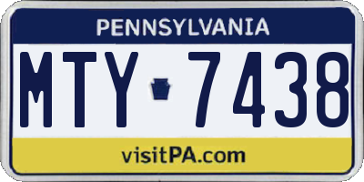 PA license plate MTY7438