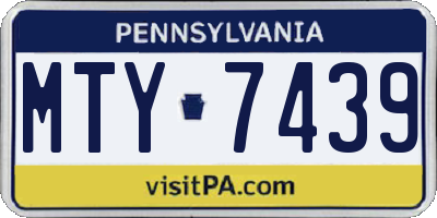 PA license plate MTY7439