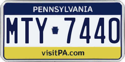 PA license plate MTY7440