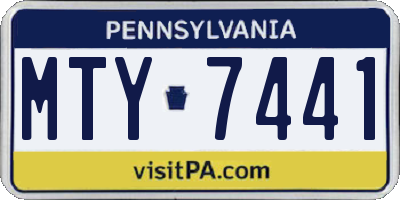 PA license plate MTY7441