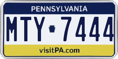 PA license plate MTY7444