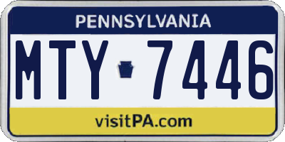 PA license plate MTY7446