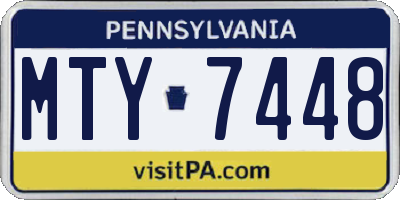 PA license plate MTY7448