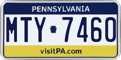 PA license plate MTY7460