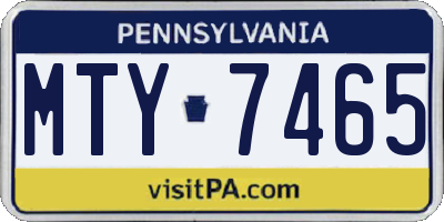 PA license plate MTY7465