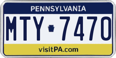 PA license plate MTY7470