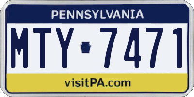 PA license plate MTY7471