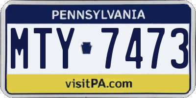 PA license plate MTY7473