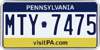PA license plate MTY7475
