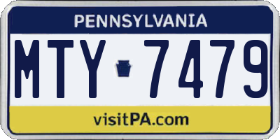 PA license plate MTY7479