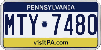 PA license plate MTY7480