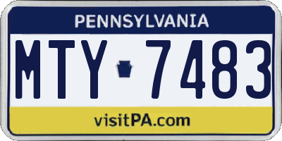 PA license plate MTY7483