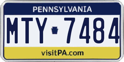 PA license plate MTY7484