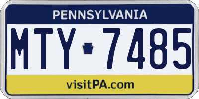 PA license plate MTY7485