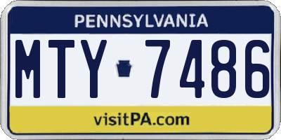 PA license plate MTY7486