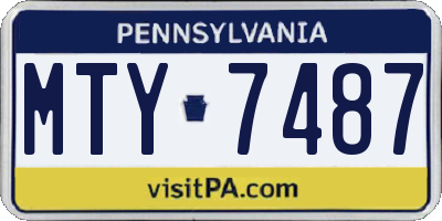 PA license plate MTY7487