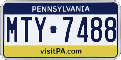 PA license plate MTY7488