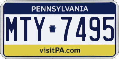 PA license plate MTY7495