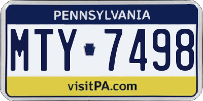 PA license plate MTY7498