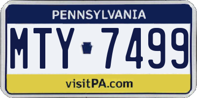 PA license plate MTY7499