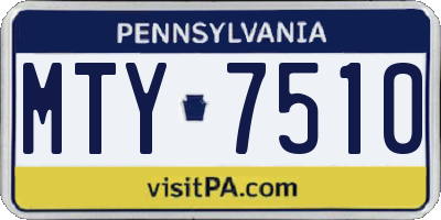 PA license plate MTY7510