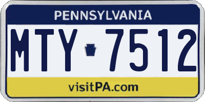 PA license plate MTY7512