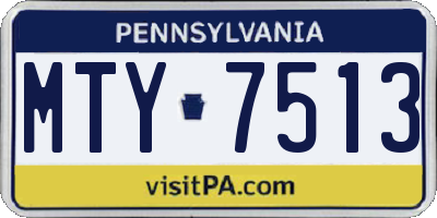 PA license plate MTY7513