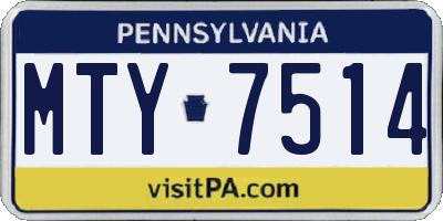 PA license plate MTY7514