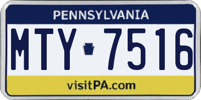 PA license plate MTY7516