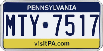 PA license plate MTY7517