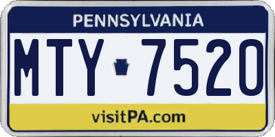 PA license plate MTY7520