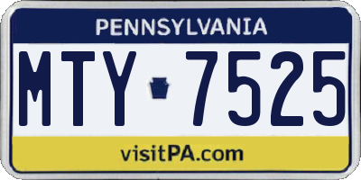 PA license plate MTY7525