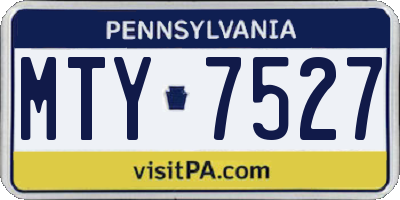 PA license plate MTY7527