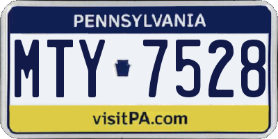 PA license plate MTY7528