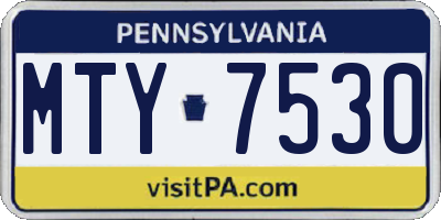 PA license plate MTY7530