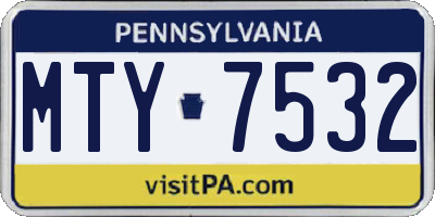 PA license plate MTY7532