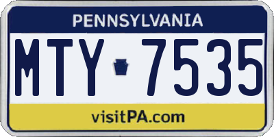 PA license plate MTY7535