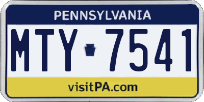 PA license plate MTY7541