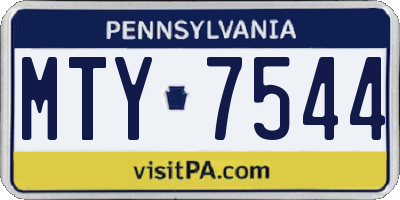 PA license plate MTY7544