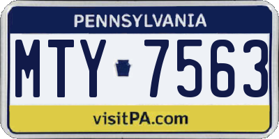 PA license plate MTY7563