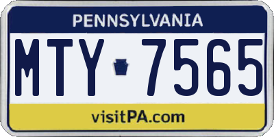 PA license plate MTY7565