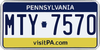 PA license plate MTY7570