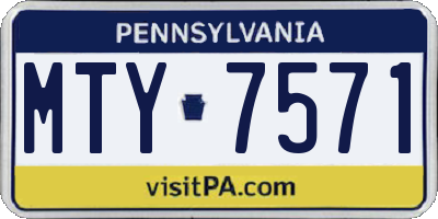 PA license plate MTY7571