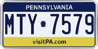PA license plate MTY7579