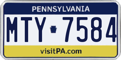 PA license plate MTY7584