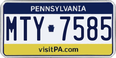 PA license plate MTY7585