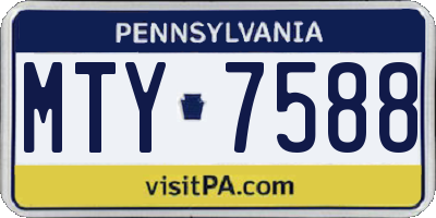 PA license plate MTY7588