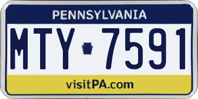 PA license plate MTY7591