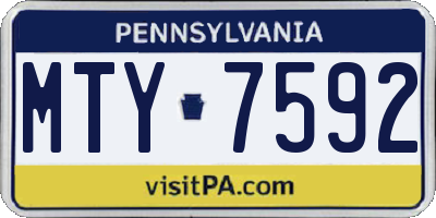 PA license plate MTY7592
